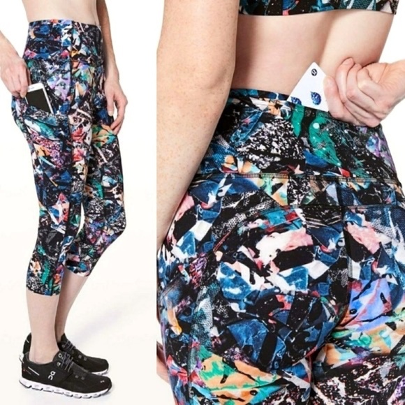 lululemon athletica Pants - 1061 lululemon Fast & Free Crop II *Nulux 19" - Size 4 - Color Crush Multi